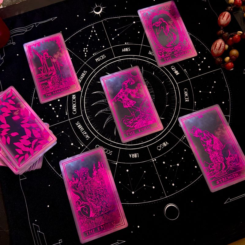 the Rider Waite Purple Neon Foil Tarot Deck