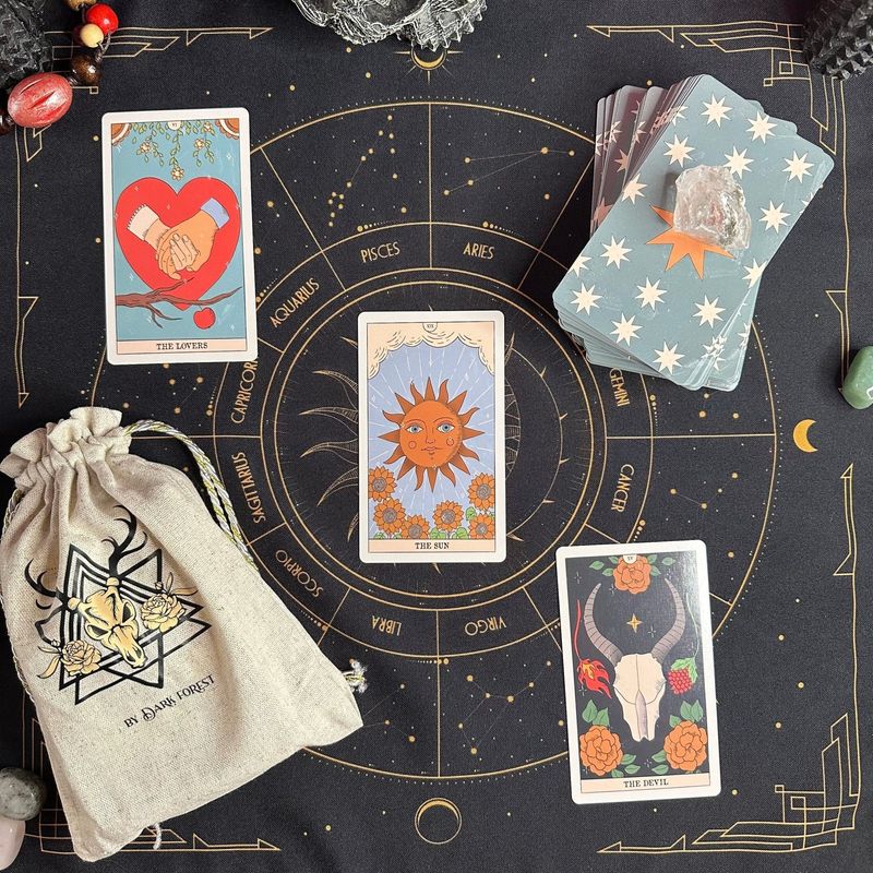 Moon Magic Tarot Deck.Eco Linen Cardboard