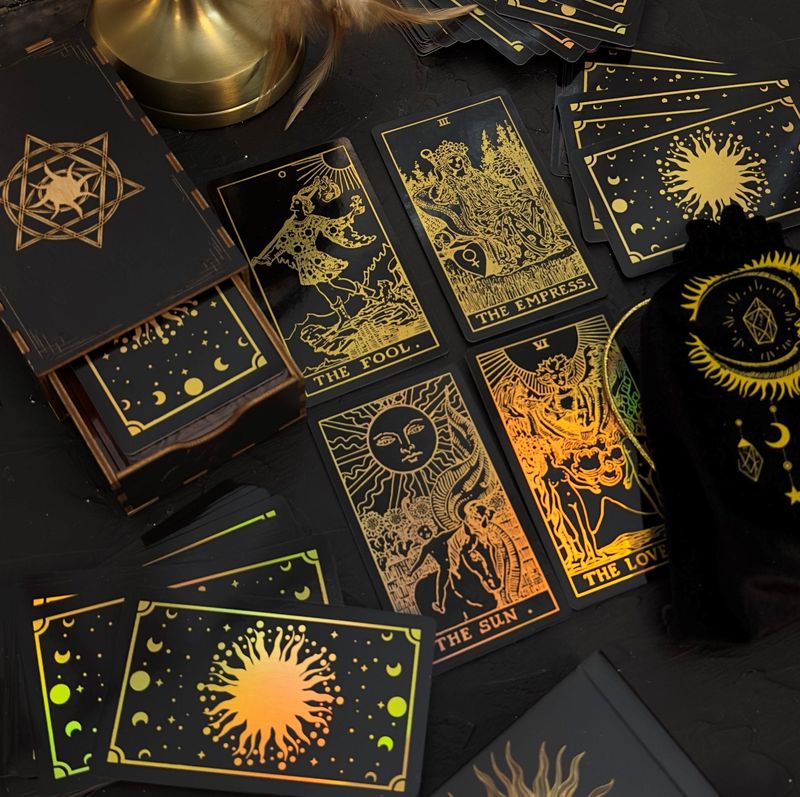 The Rider Waite Gold Sun Rainbow Foil Tarot Deck