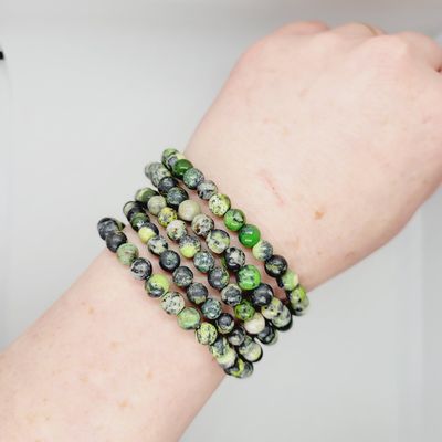 Green Chrysoprase Stone Bracelets Metaphysical Reiki Boho