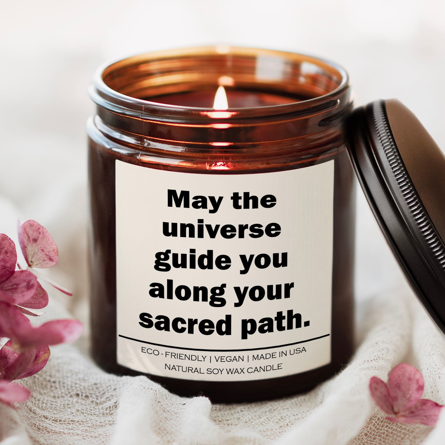 May the universe guide you along your sacred path Candle