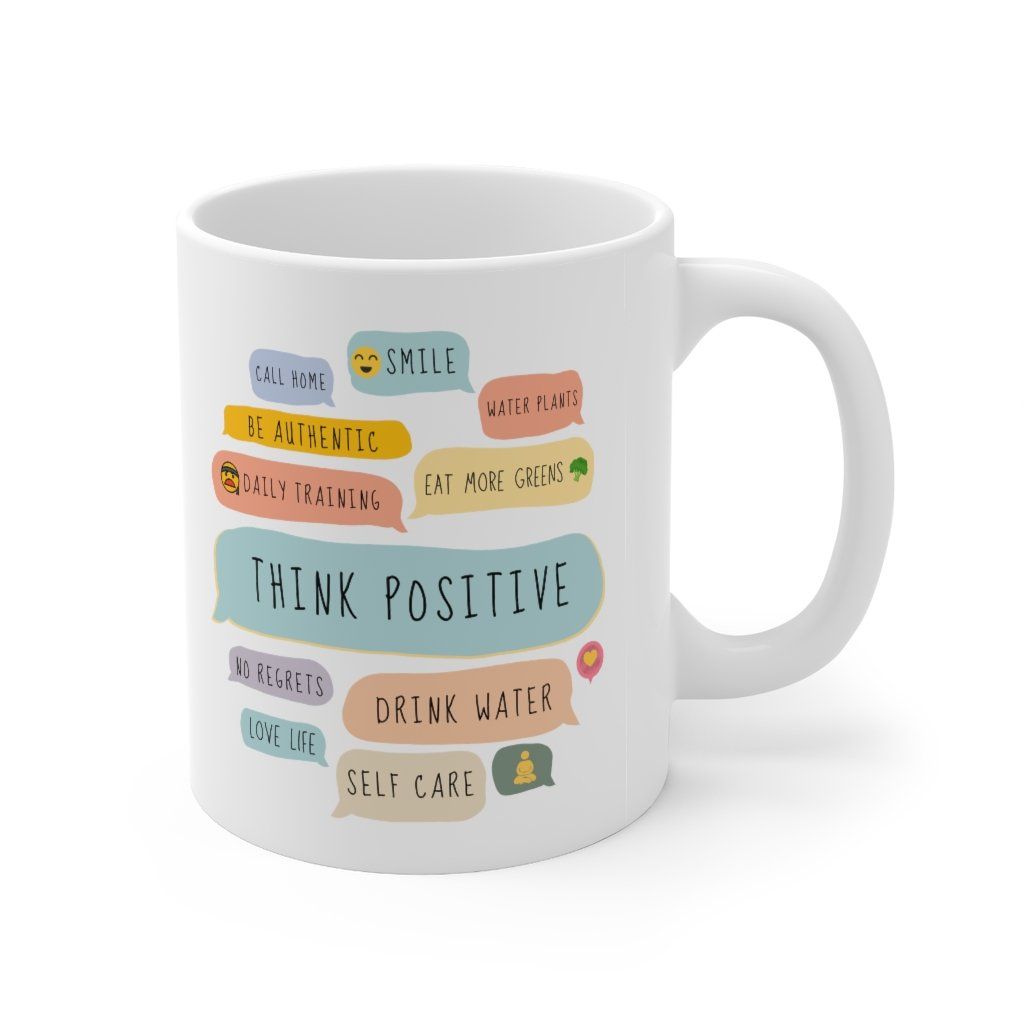Think Positive Messages Theme Mug, Size: 11oz