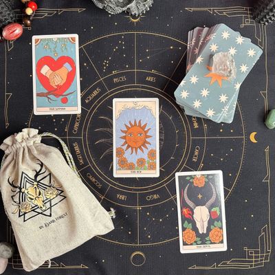 Moon Magic Tarot Deck.Eco Linen Cardboard