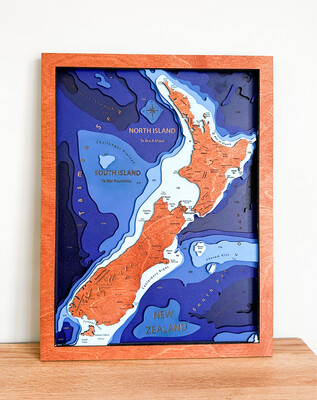 New Zealand - bathymetric Map