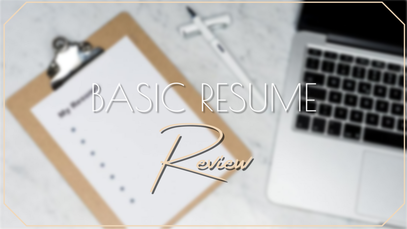 Basic Resume Review