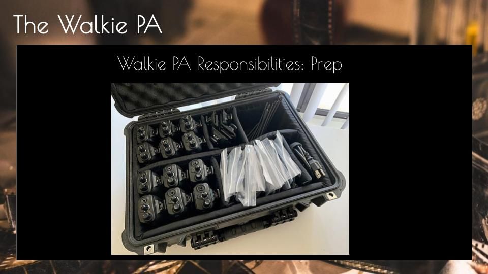 Walkie Production Assistant Training workshop