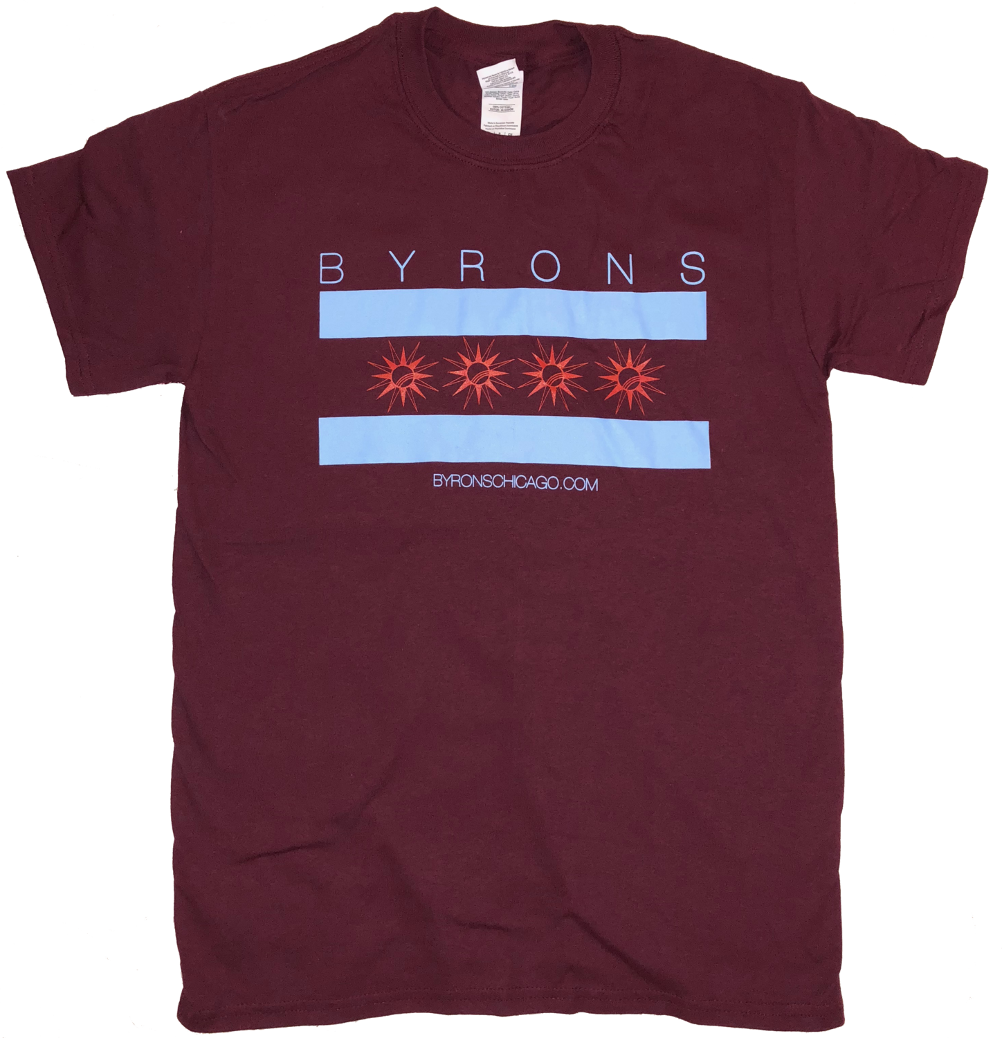 Byron's Chicago Flag Maroon SMALL