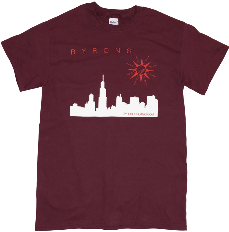 Byron&#39;s City Skyline Shirt MAROON LARGE