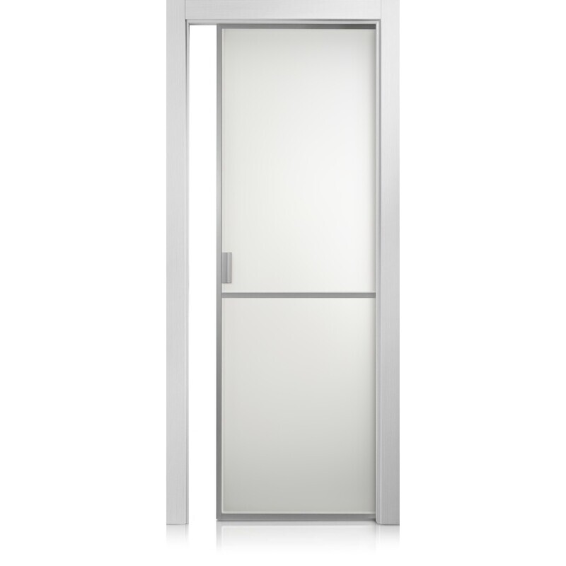 Puerta Cristal Frame/1 grafis bianco