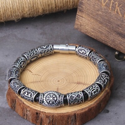 Stainless Steel Runes Bracelet