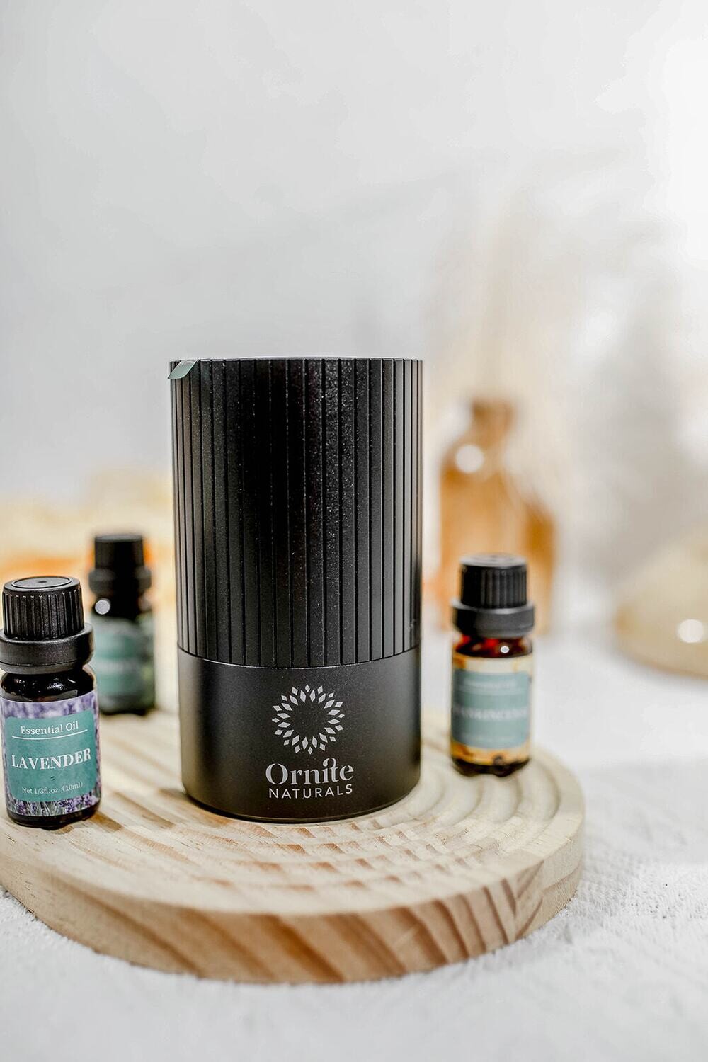 Waterless Essential Oil Diffuser - Black/Rose gold