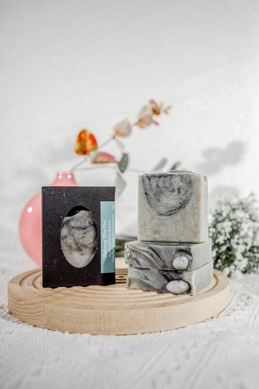 Relaxing Blue Pea Soap with Moonstone