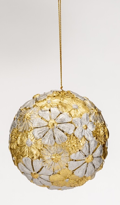 Palla di Natale oro con Fiori Palla di Natale oro con Fiori