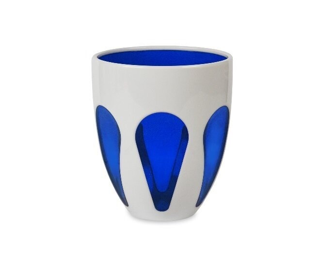 SET 6 BICCHIERI ACQUA BI-COLOR BIANCO/BLU - BACI MILANO
