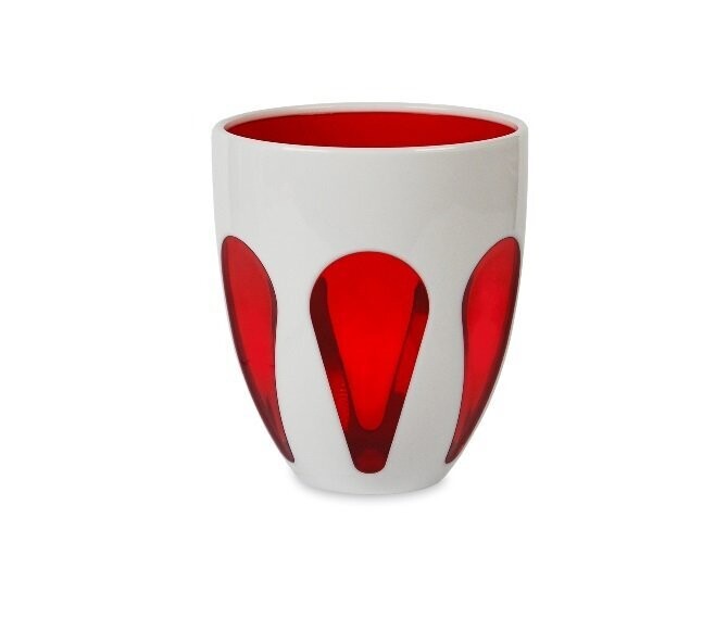 SET 6 BICCHIERI ACQUA BI-COLOR BIANCO/ROSSO - BACI MILANO