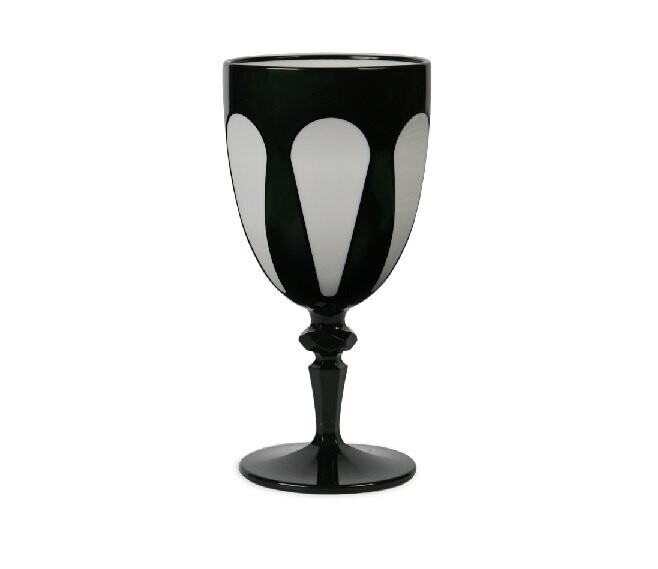 Set 6 Bicchieri Vino Bi-color nero/bianco - Baci Milano