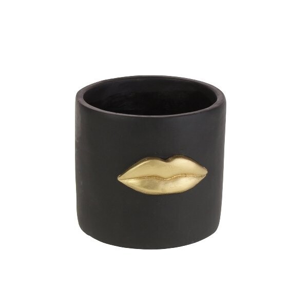 Vaso nero con bocca oro - Werns Vaso nero con bocca oro - Werns