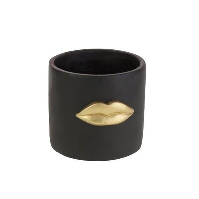 Vaso nero con bocca oro - Werns