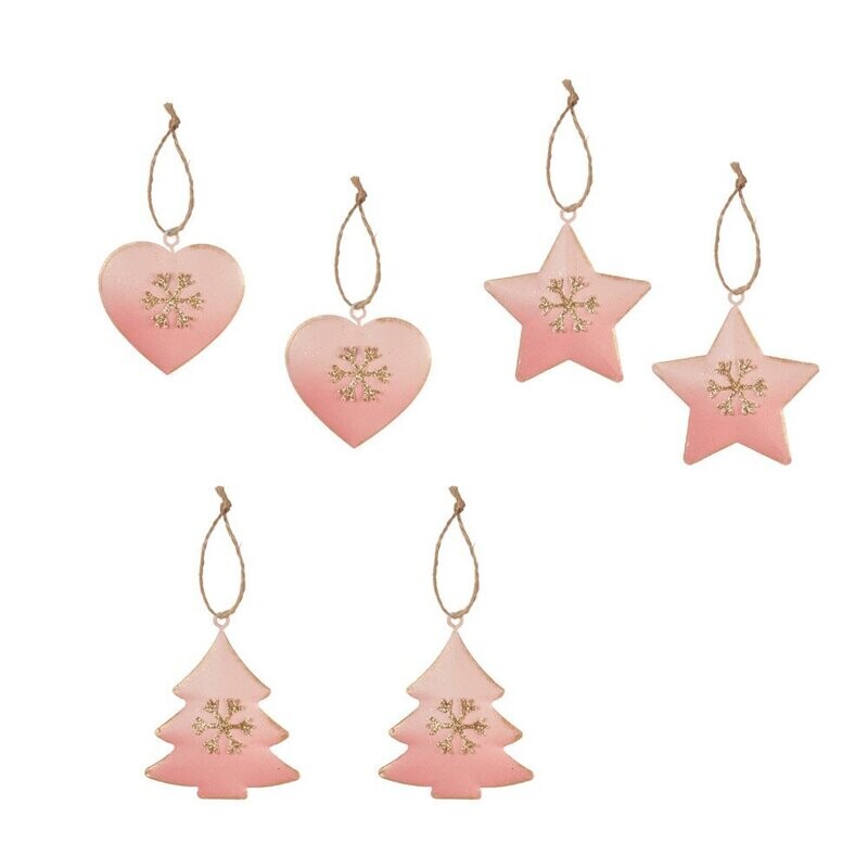 Set 6 pendenti rosa - L'Oca Nera Set 6 pendenti rosa - L'Oca Nera