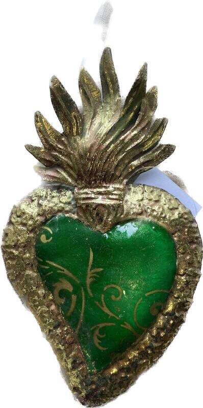 Cuore sacro verde da appendere - Lamart