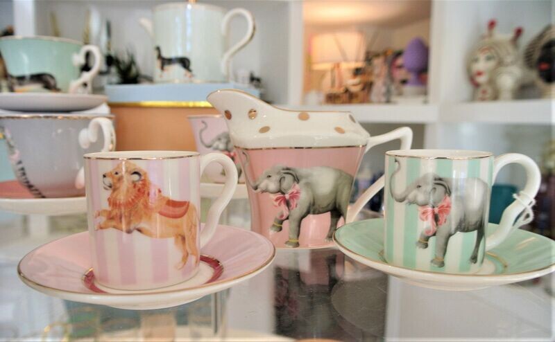 ​Set 2 Tazzine Caffè Leone e Elefante - Yvonne Ellen