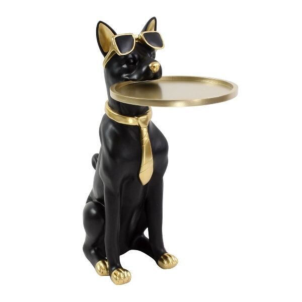 Tavolino basso con Cane nero e oro - Werns
