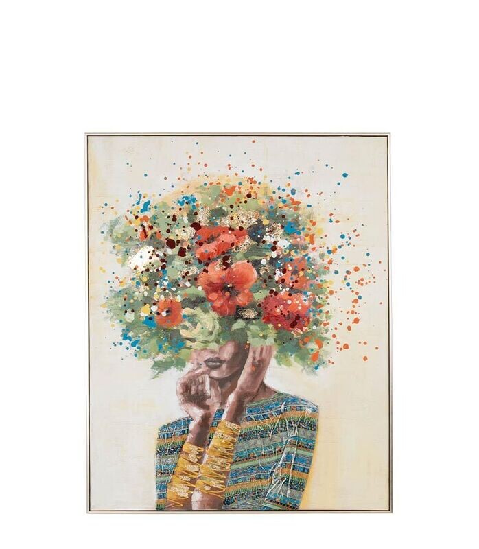 Quadro con cornice Donna e Fiori - L'Oca Nera