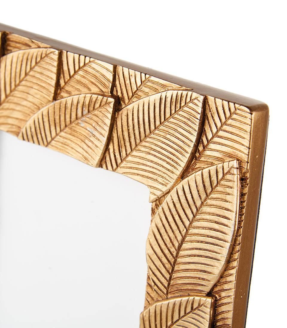 Portafoto rettangolare grande foglie oro - L'Oca Nera