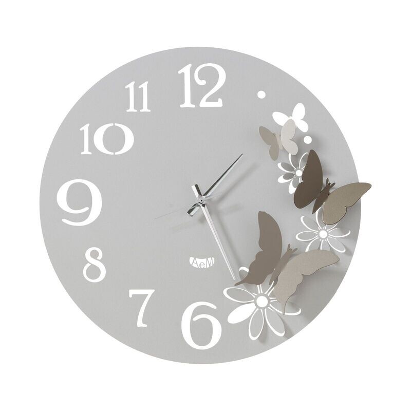 Orologio Fiori e Farfalle Bianco - Arti e Mestieri