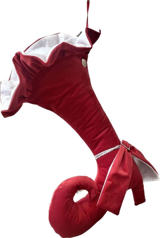 Calza in velluto rosso