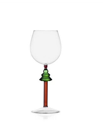 Bicchiere Calice vino con Albero Verde - WHITE BEAR&WISH TREE ICHENDORF
