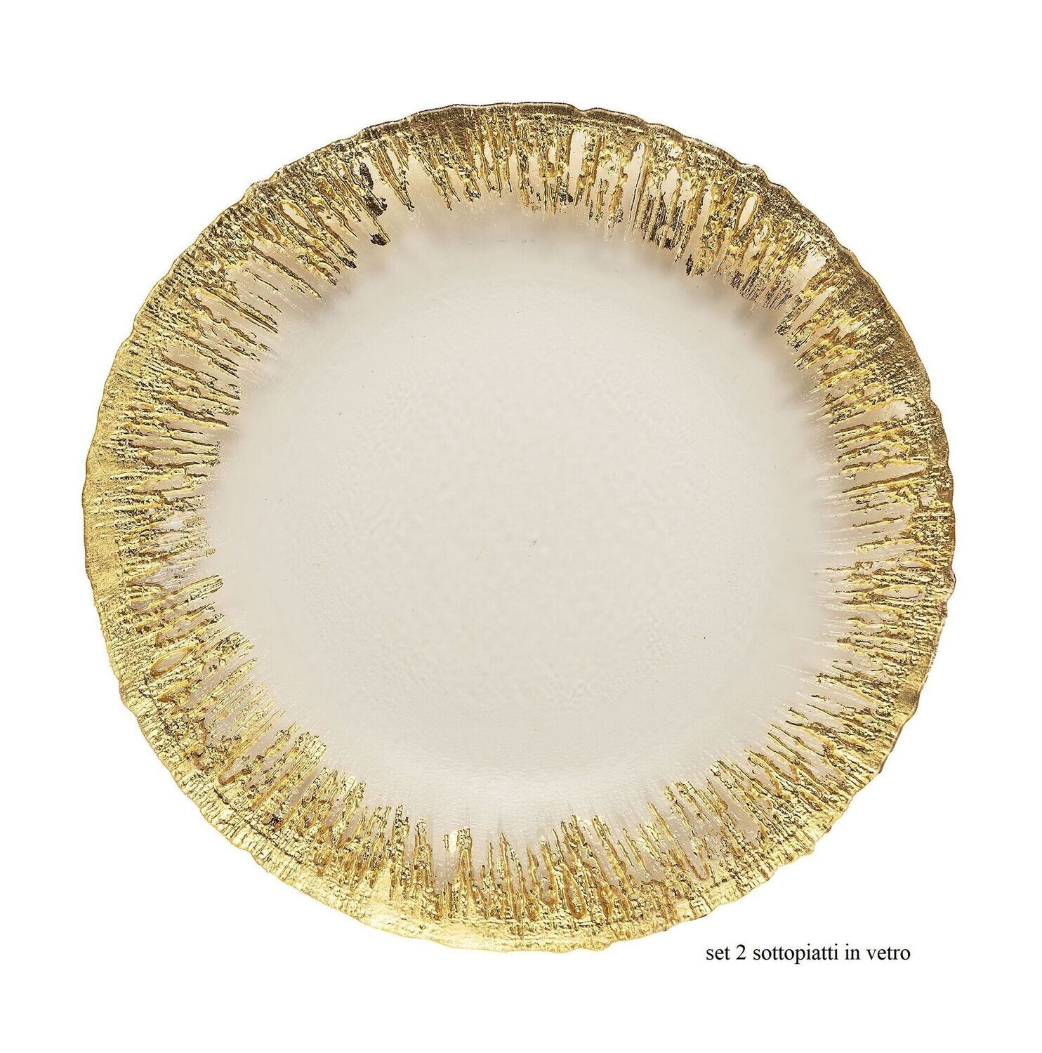 Set 6 Sottopiatti H&H In Vetro - Design A Raggiera, Colore Ambra, Diametro 32cm - Foto 7