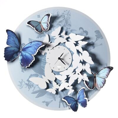 ​Orologio da parete con farfalle Mariposa azzurro - Arti e Mestieri