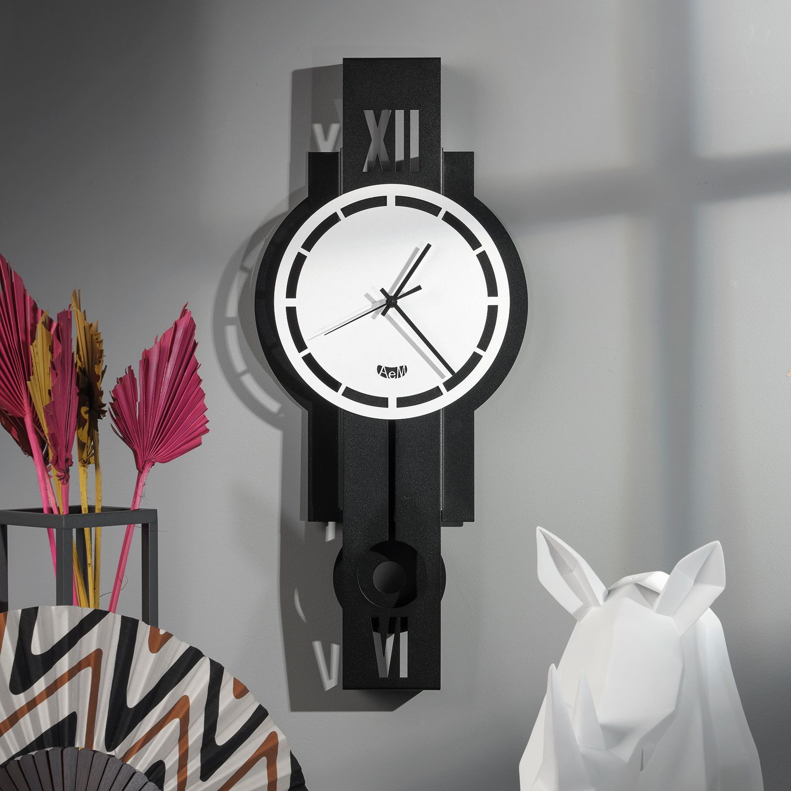 Orologio con pendolo da parete Pendolux Nero - Arti e Mestieri