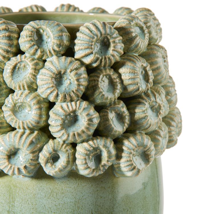 Vaso Alto verde decorato - L'Oca Nera