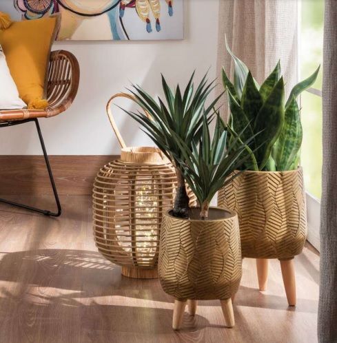 Cache-pot piccolo foglie oro - L'Oca Nera