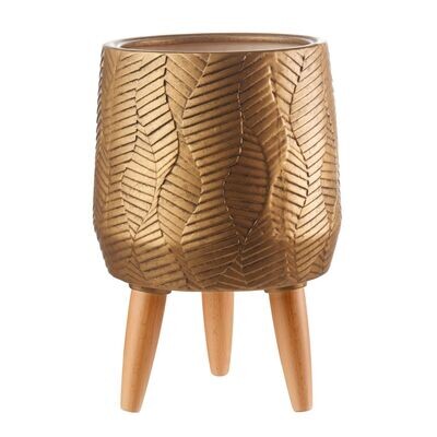 Cache-pot grande foglie oro - L'Oca Nera Cache-pot grande foglie oro - L'Oca Nera