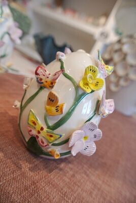 Uovo di Pasqua in Ceramica bianco con farfalle piccolo - Palais Royal