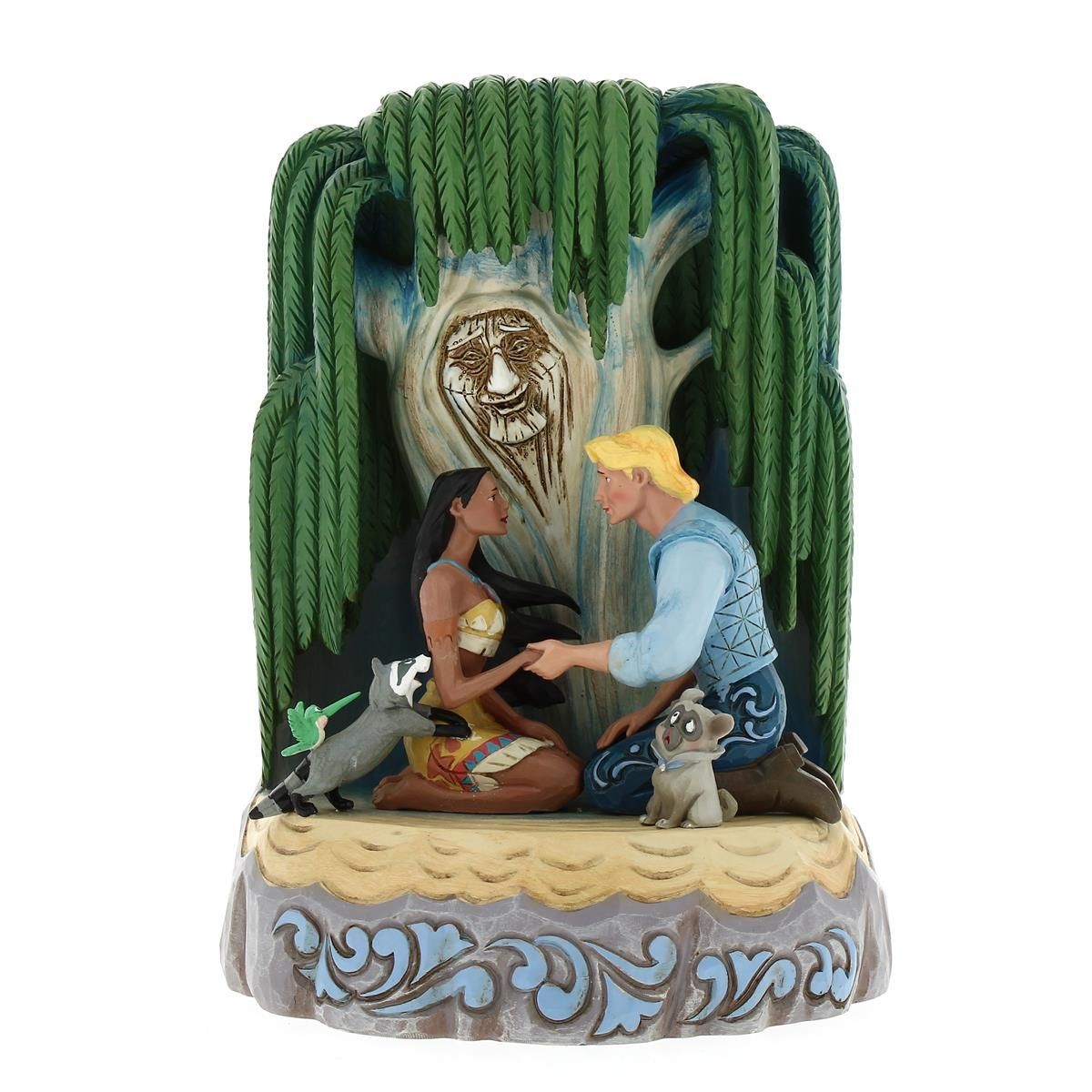Tronco Pocahontas con personaggi "Disney Traditions" - Jim Shore