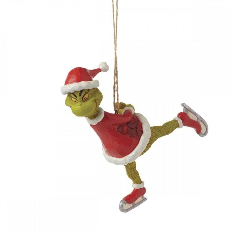 Grinch con pattini da appendere - Jim Shore