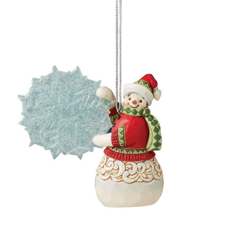 Decorazione da appendere pupazzo di neve con fiocco - Jim Shore