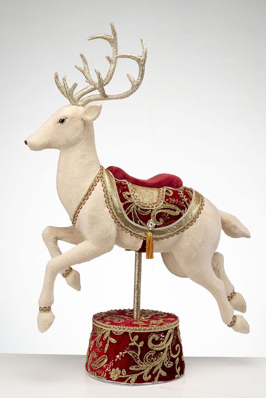 Renna con piedistallo in velluto - Lamart