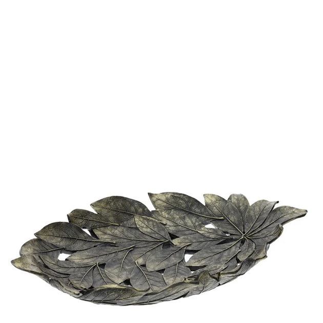 Piatto Resina Foglie bronzo - Hervit