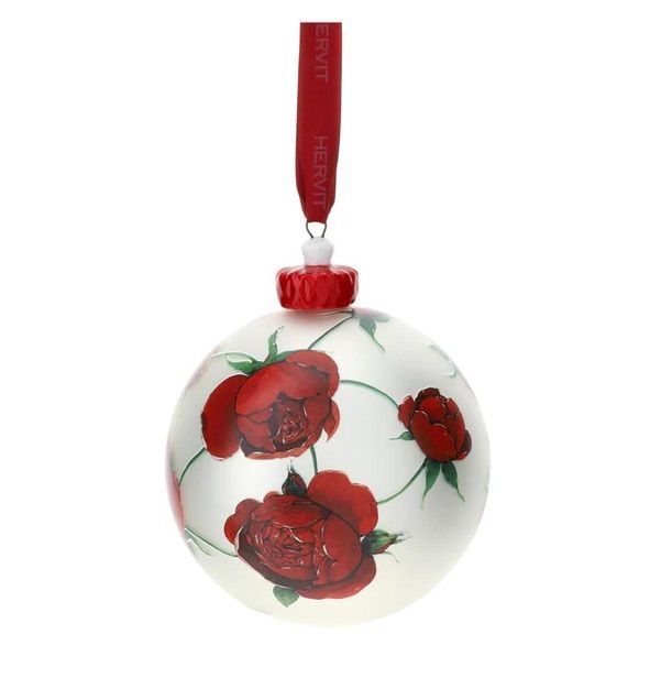 ​Sfera Vetro Soff. Dia 10Cm Rose Baccarat bianca - Hervit
