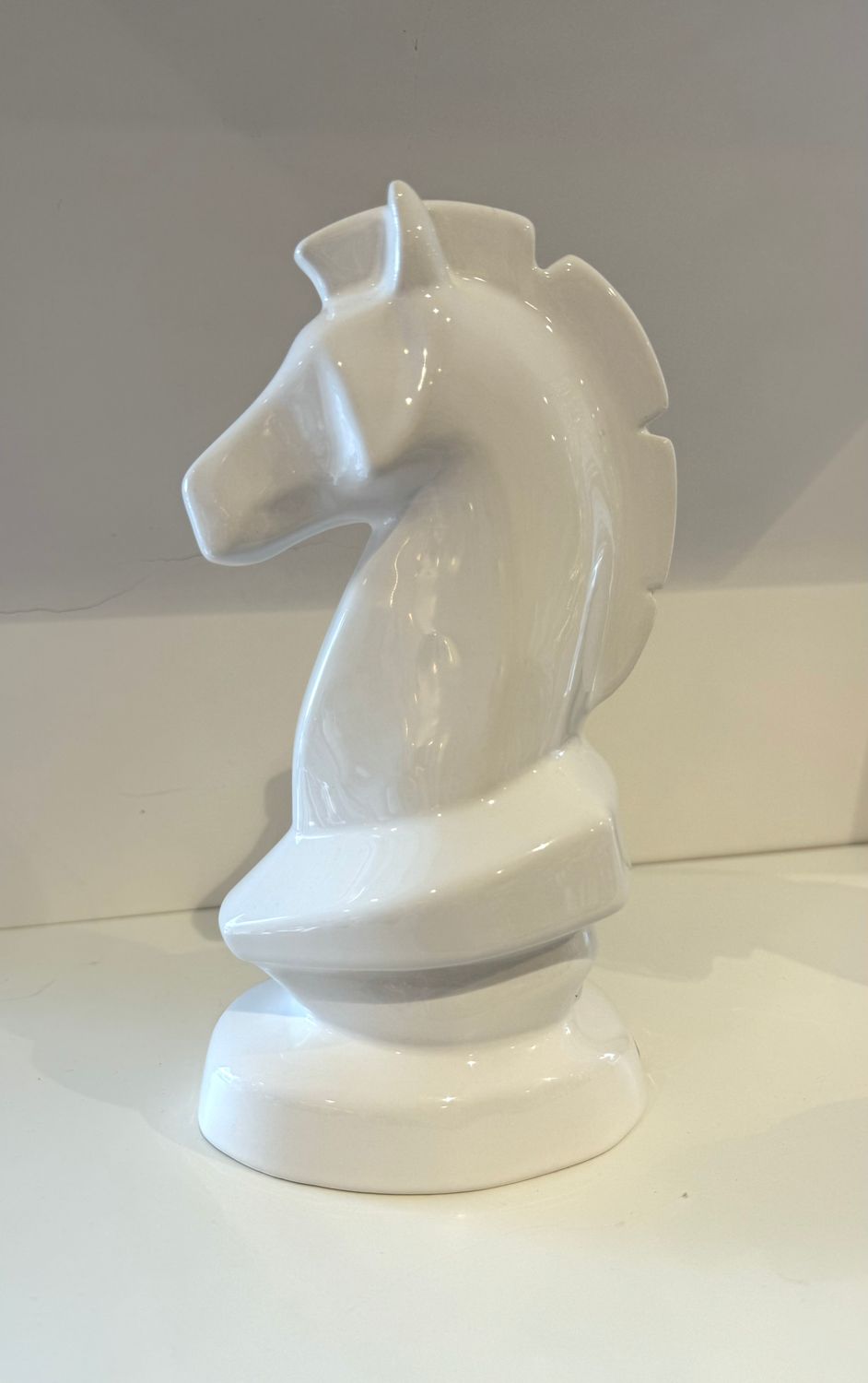 Cavallo degli Scacchi in ceramica lucida h 22