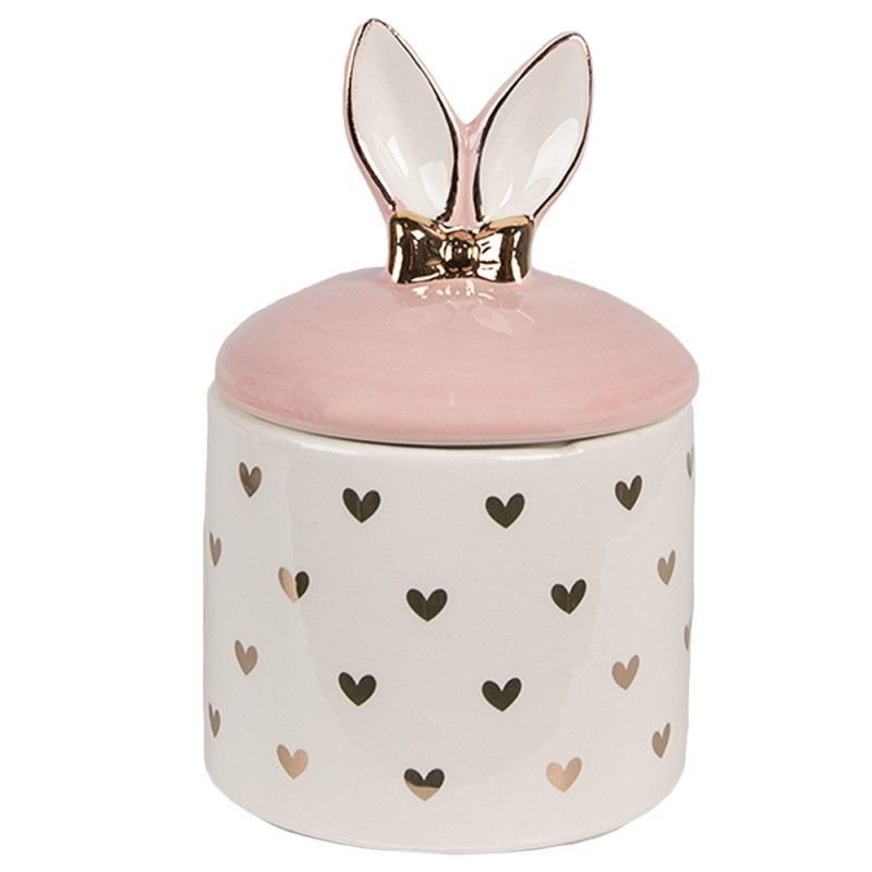 Barattolo Coniglietto bianco e rosa - Clayre & Eef