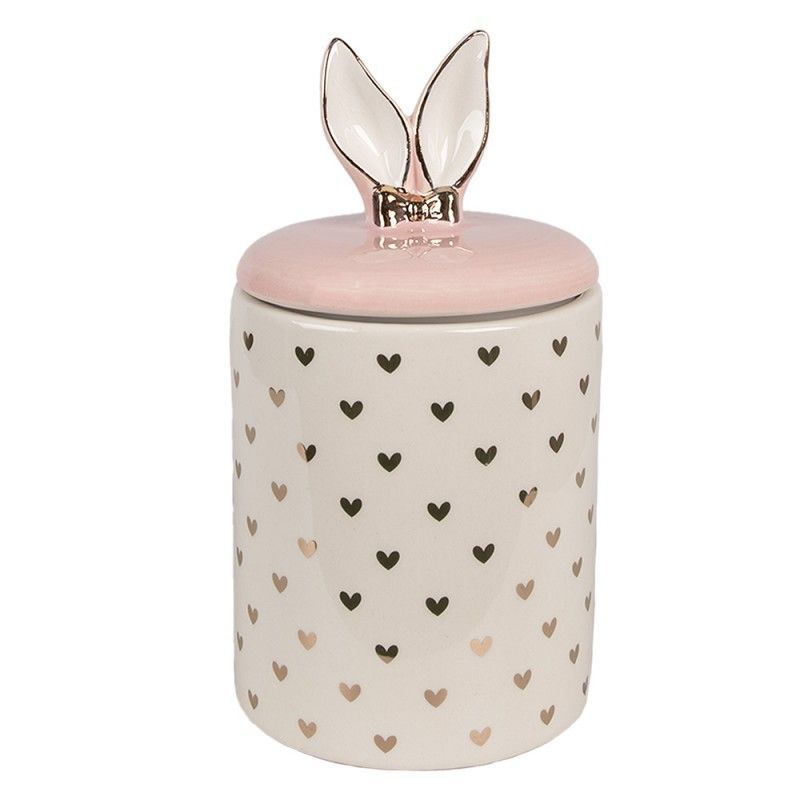 ​Barattolo Grande Coniglietto bianco e rosa - Clayre & Eef