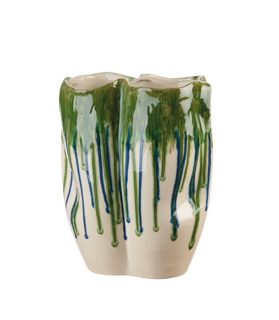 Vaso Alto gocce verdi e blu - L'Oca Nera
