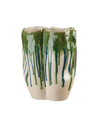 Vaso Alto gocce verdi e blu - L'Oca Nera Vaso Alto gocce verdi e blu - L'Oca Nera