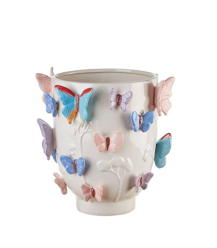 Vaso in ceramica con farfalle - L'oca Nera Vaso in ceramica con farfalle - L'oca Nera